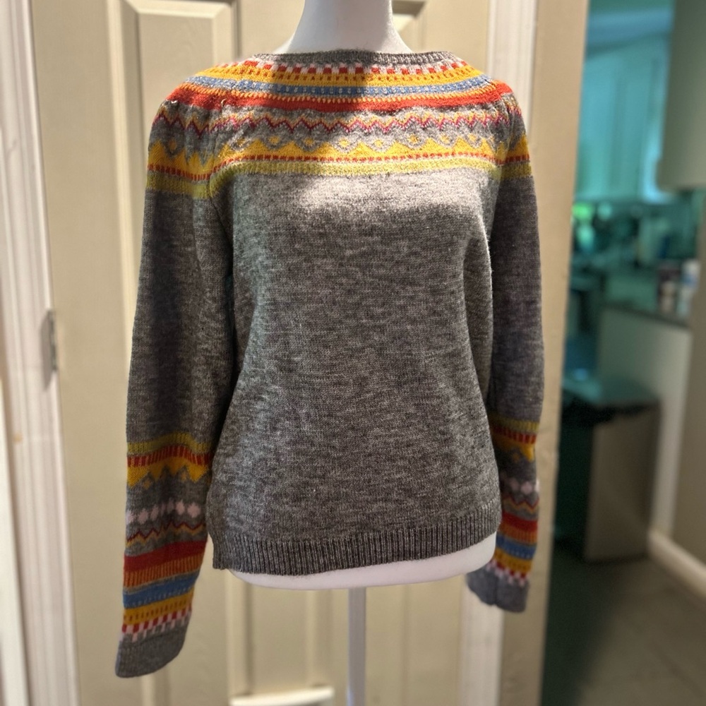 Gray Multicolor Women's Sweater